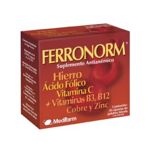 FERRONORM X 30 CAP SUPLEM. ANTIANEMICO (HIERRO/VITC/COBRE/ZINC) (TABLETAS)