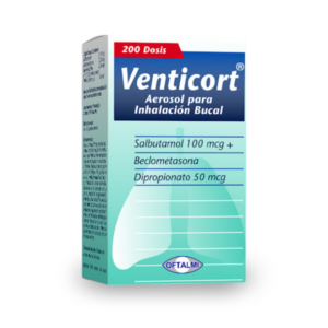 VENTICORT 100MCG/50MCG INH X 200 DOSIS (SALBUTAMOL/BECLOMETASONA)(OFTALMI)