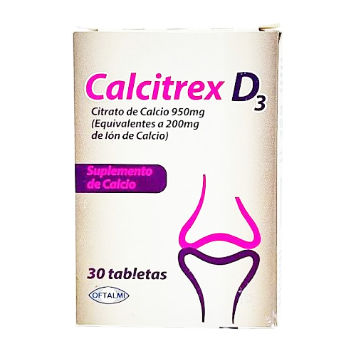 CALCITREX D3 950MG X 30 TAB (CITRATO DE CALCIO)(OFTALMI)