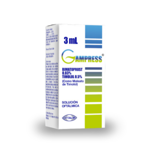 GAMPRESS 0.03 %-0.5% SOL OFTALMICO X 3 ML (BIMATOPROST-TIMOLOL) (OFTALMI)