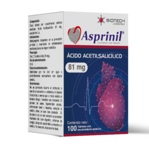 ASPRINIL 81MG X 100 TAB (ACIDO ACETILSALICILICO) (BIOTECH)