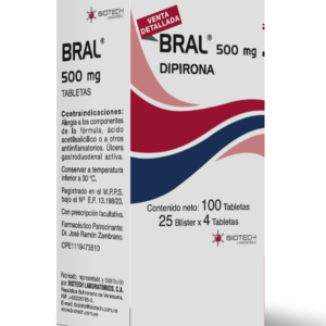 BRAL 500MG X 4 TAB (DIPIRONA)(BIOTECH)