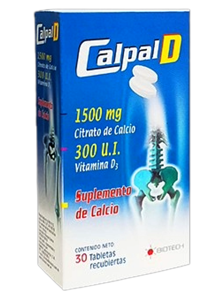 CALPAL D X 30 TAB (CITRATO DE CALCIO/VIT D3)(TABLETAS)(BIOTECH)