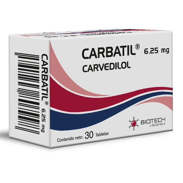 CARBATIL 6,25MG X 30 TAB (CARVEDILOL)(BIOTECH)(TABLETAS)