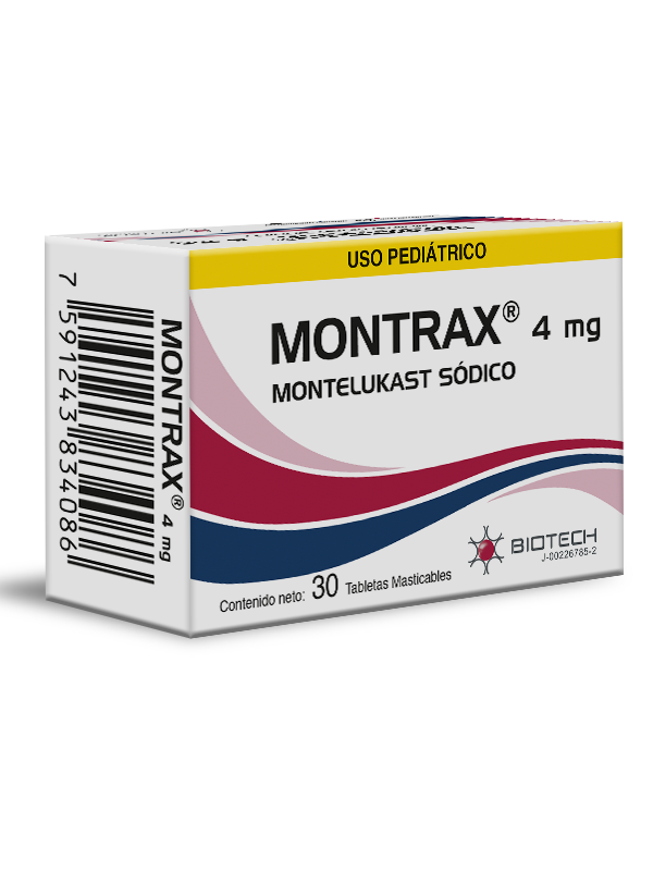 MONTRAX 4MG X 30 TAB MAST PED (MONTELUKAST) (BIOTECH)
