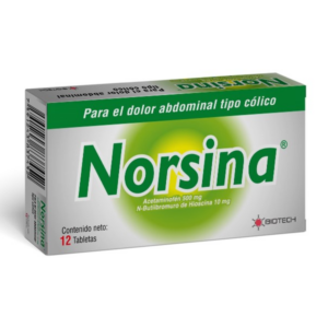 NORSINA 500MG/10MG X 12 TAB (ACETAMINOFEN/HIOSCINA) (TABLETAS) BIOTECH