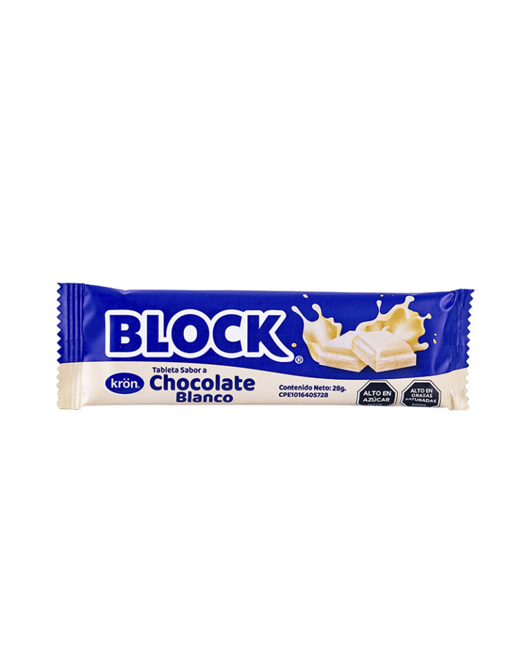 BLOCK CHOCOLATE BLANCO 28G  (KRON)