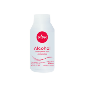 ALCOHOL ISOPROPILICO 70% ANTISEPTICO X 120ML (ALVA)