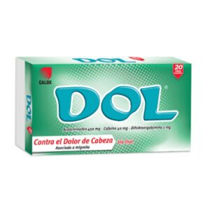 DOL X 20 TAB (ACETAMINOFEN/CAFEINA/DIHIDROERGOTAMINA)(CALOX)