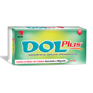 DOL PLUS 650MG X 10 TAB(ACETAMINOFEN/CAFEINA/DIHIDROERGOTAMINA)(CALOX)(TABLETAS)
