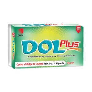 DOL PLUS 650MG X 20 TAB(ACETAMINOFEN/CAFEINA/DIHIDROERGOTAMINA)(CALOX)(TABLETAS)