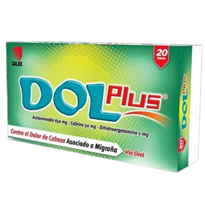 DOL PLUS 650MG X 4 TAB (ACETAMINOFEN/CAFEINA/DIHIDROERGOTAMINA)(CALOX)(TABLETAS)