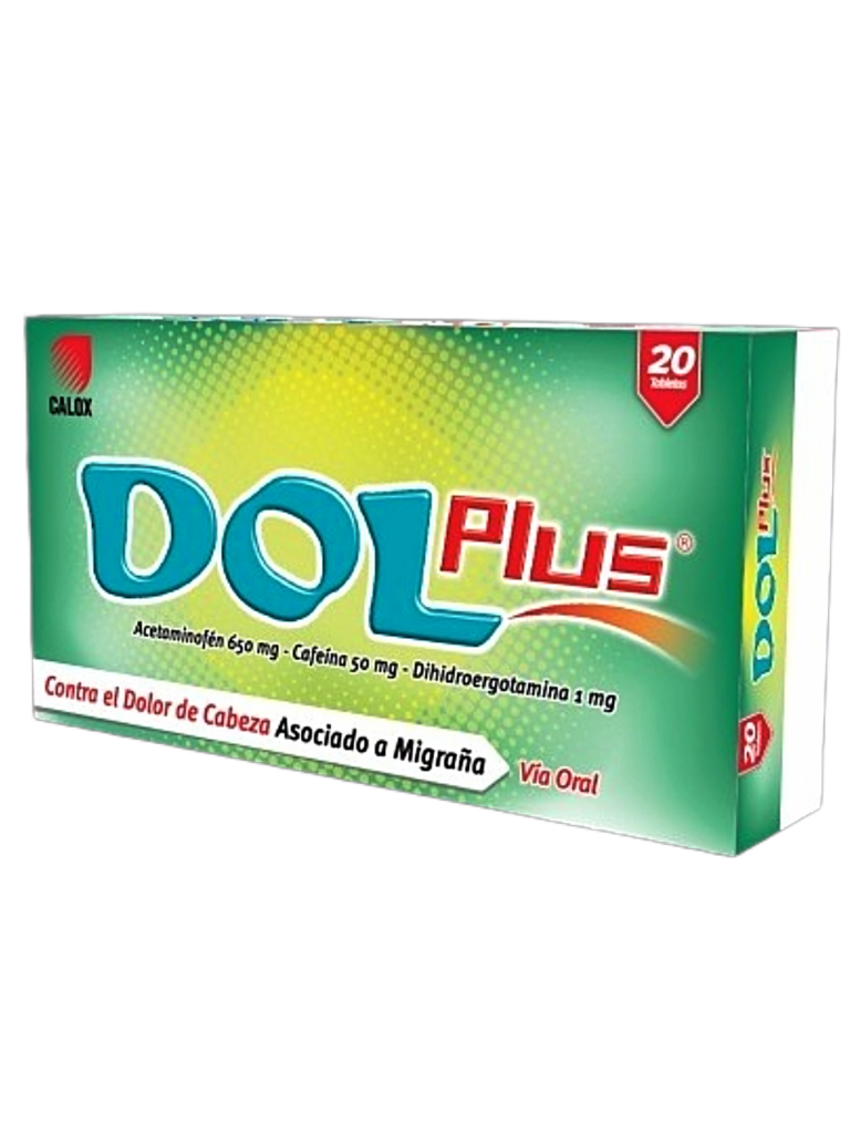 DOL PLUS 650MG X 4 TAB (ACETAMINOFEN/CAFEINA/DIHIDROERGOTAMINA)(CALOX)(TABLETAS)