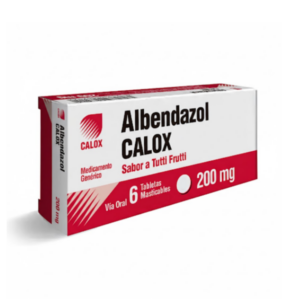 ALBENDAZOL 200MG X6TAB SABOR TUTTI FRUTTI (CALOX)