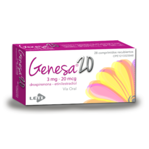 GENESA 20 3MG/20MCG X 28 TAB (DROSPIRENONA-ETINILESTRADIOL) (LETI) (TABLETAS)