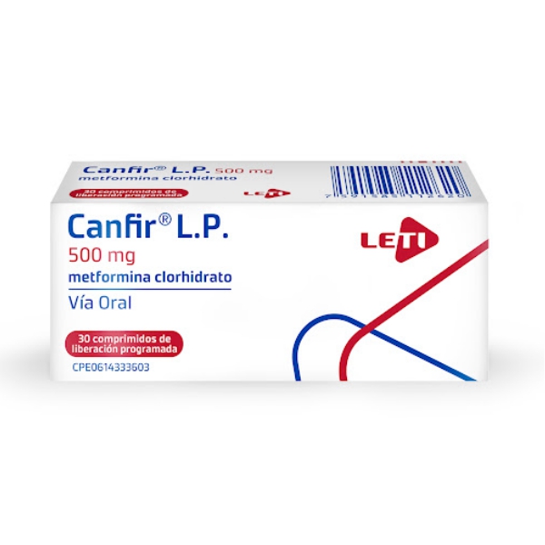CANFIR L.P 500MG X 30 COMP (METFORMINA) (LETI) (TABLETAS)