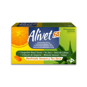 ALIVET FA X 10 TAB (ACETAMINOFEN/PSEUDOFEDRINA) (LETI)
