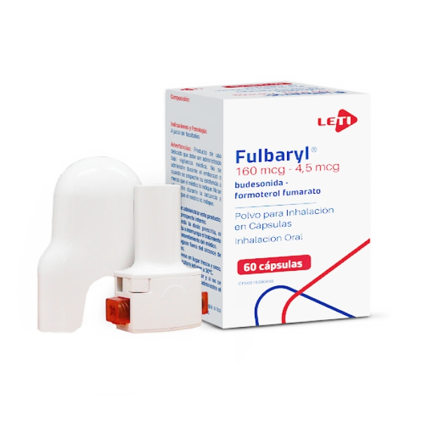 FULBARYL 160MCG/4,5MCG X 60 CAP (BUDESONIDA/FORMOTEROL) (LETI) (TABLETAS)