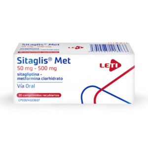 SITAGLIS MET 50MG/500MG X 30 COMP (METFMORMINA/SITAGLIPTINA) (LETI) (TABLETAS)