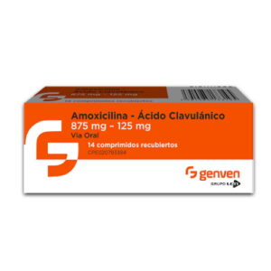 AMOXICILINA + AC CLAVULANICO 875MG/125MG X 14 TAB (GENVEN)(TABLETAS)