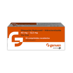 OLMESARTAN + HIDROCLOROTIAZIDA 40MG-12.5MG X 30 TAB (TABLETAS) GENVEN