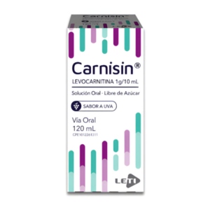 CARNISIN SOL ORAL 120ML LIBRE D/AZUCAR SABOR UVA (LEVOCARNITINA) (LETI) (JARABES