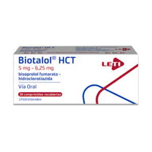BIOTALOL HCT 5MG-6.25MG X 30 COMP (BISOPROLOL-HIDROCLOROTIAZIDA) (LETI)