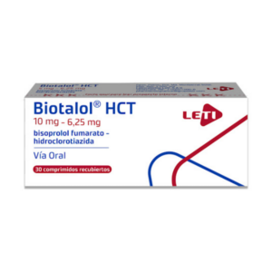 BIOTALOL HCT 10MG-6.25MG X 30 COMP (BISOPROLOL-HIDROCLOROTIAZIDA) (LETI)