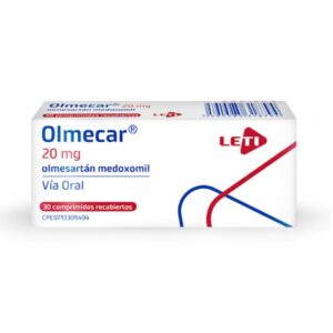 OLMECAR 20MG X 30 COMP (OLMESARTAN) (LETI) (TABLETAS)