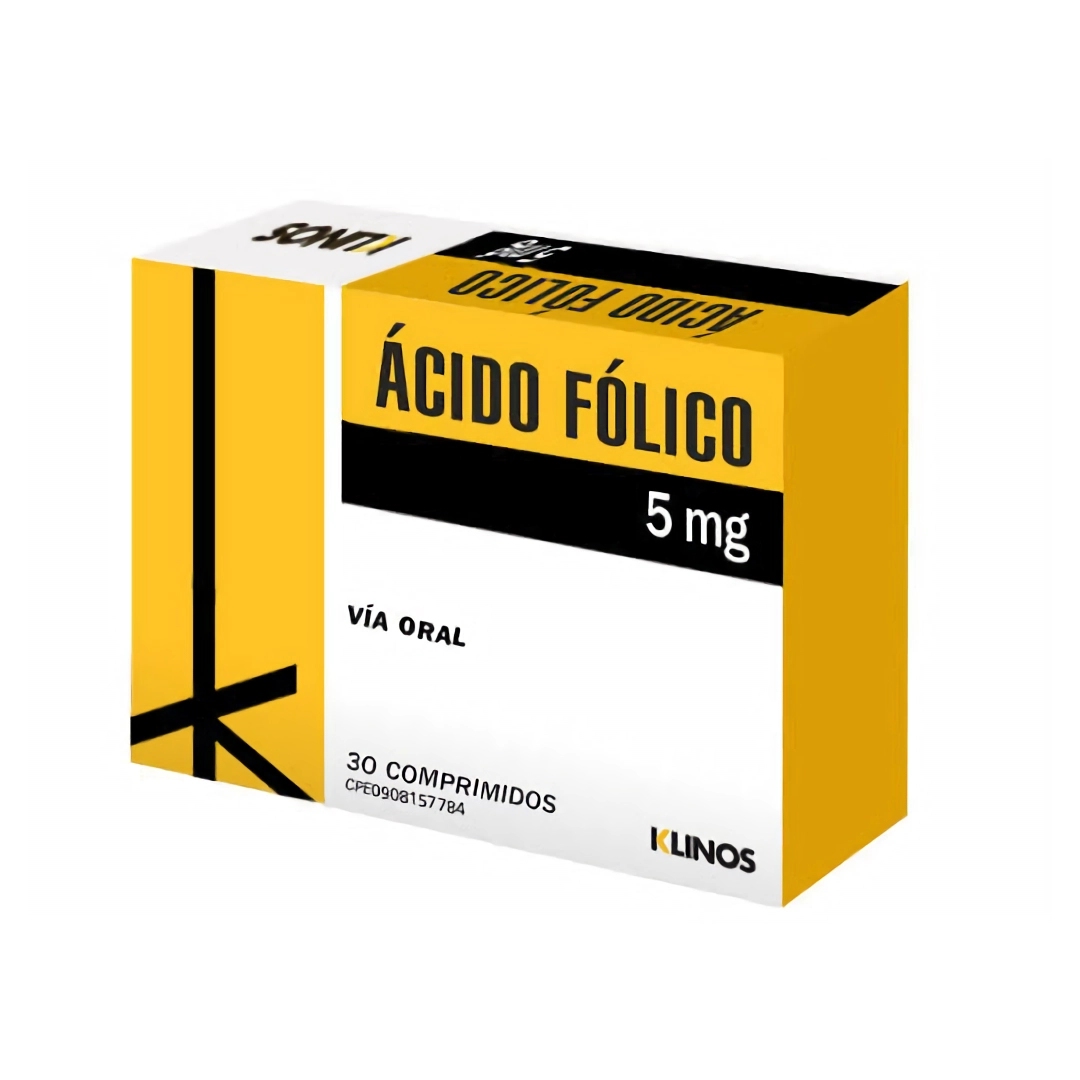 * ACIDO FOLICO 5MG X 30 COMP (TABLETAS) (KLINOS)