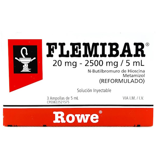 FLEMIBAR 10MG/250MG X 10 TAB (HIOSCINA/METAMIZOL)(ROWE)