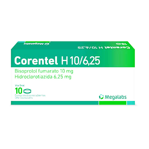 CORENTEL H 10MG/6.25MG X 10 TAB (BISOPROLOL+HCT) (MEGALABS)
