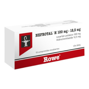 NEFROTAL H 100MG-12.5MG X 10 COMP (LOSARTAN POTASICO + HCT) (ROWE) (TABLETAS)