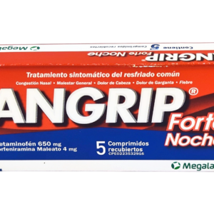 ANGRIP FORTE NOCHE X 5 COMP (ACETAMINOFEN/CLORFENIRAMINA) (MEGALABS)