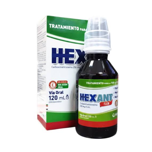 HEXANT FLEM 250 MG / 5 ML X 120 ML (CARBOXIMETILCISTEINA)ADULTO(MEGALABS)