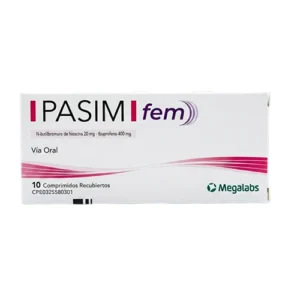 PASIM FEM 20MG / 400MG X 10 COMP (HIOSCINA / IBUPROFENO) (MEGALABS)