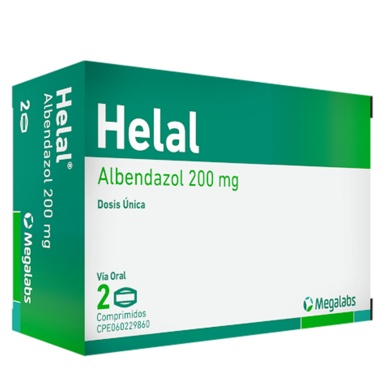 HELAL 200MG X 2 COMP (ALBENDAZOL) (TABLETAS) (MEGALABS)