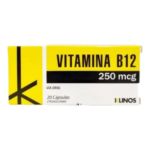 VITAMINA B12 250MG X 20 CAP (TABLETAS) (KLINOS)