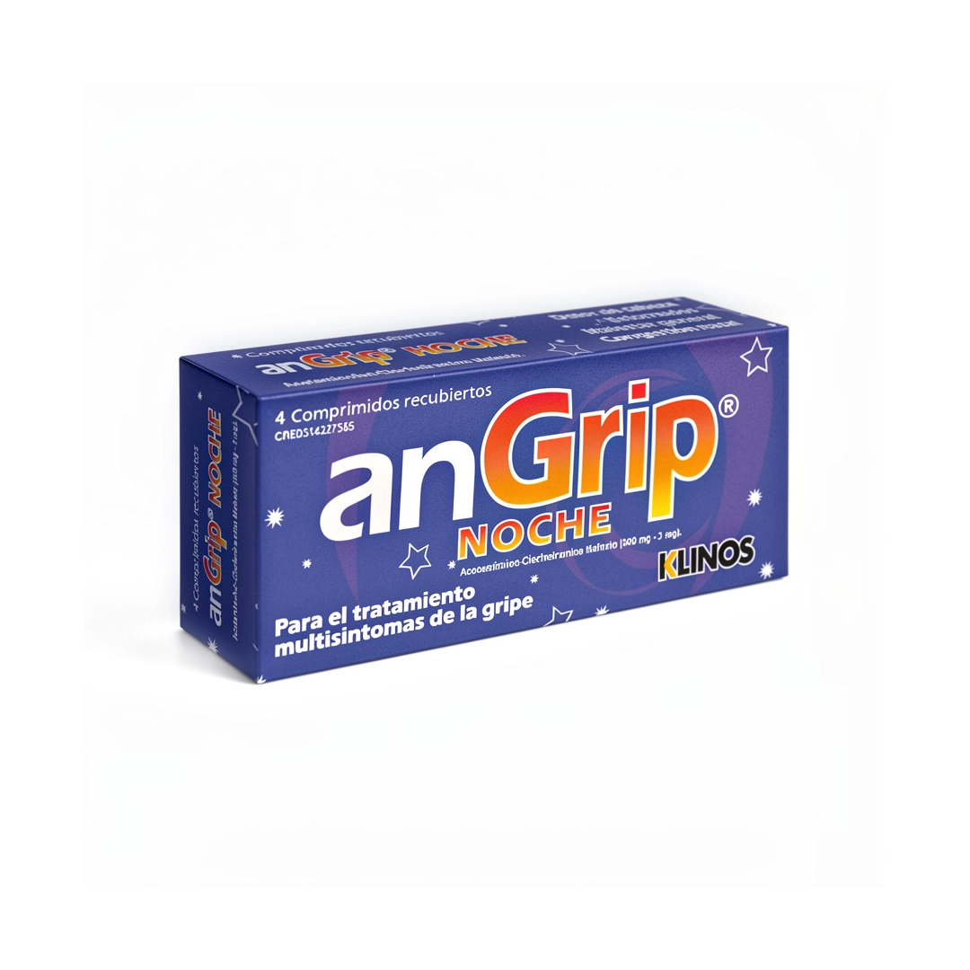 * ANGRIP NOCHE 500MG X 4 TAB (ACETAMINOFEN/CLORFENIRAMINA)(TABLETAS)(KLINOS)