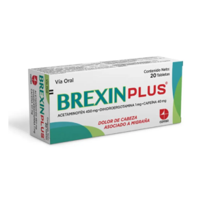 BREXIN PLUS X 20 TAB(ACETAMINOFEN/DIHIDROERGOTAMINA) (TABLETAS) (COFASA)