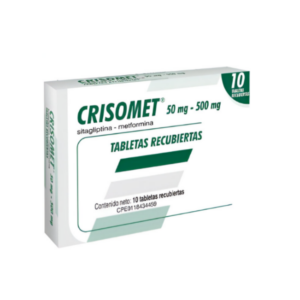CRISOMET 50MG/500MG X 10 TAB (SITAGLIPTINA+METFORMINA)(FARMA, S.A.)(TABLETAS)
