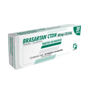 BRASARTAN CTDN 80MG/12.5MG X 30 TAB (VALSARTAN+CLORTALIDONA)(FARMA, S.A.)