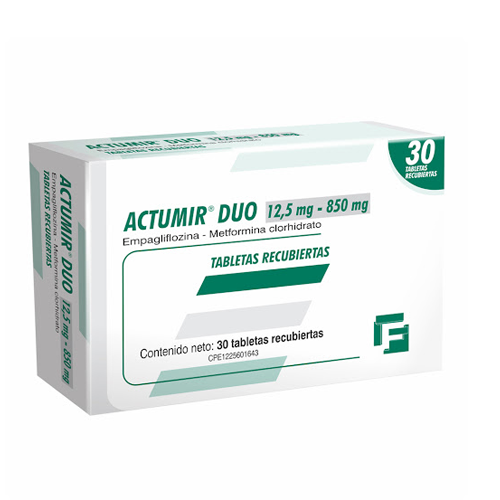 ACTUMIR DUO 12, 5MG/ 850 MG X 30 TAB(EMPAGLOFLOZINA/METFORMINA)(FARMA)