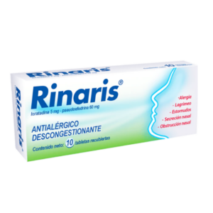 RINARIS 5MG/60MG X 10 TAB (LORATADINA/PSEUDOFEDRINA) (FARMA, S.A.) (TABLETAS)