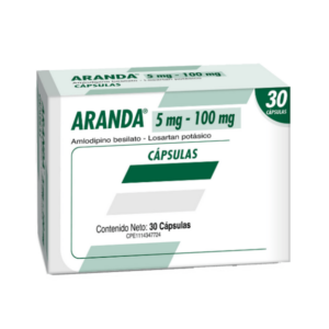 ARANDA 5MG/100MG X 30 CAP (AMODIPINA/LOSARTAN) (FARMA, S.A.)(TABLETAS)