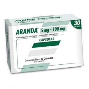 ARANDA 5MG/100MG X 30 CAP (AMODIPINA/LOSARTAN) (FARMA, S.A.)(TABLETAS)
