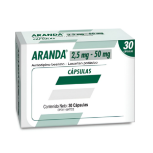 ARANDA 2,5MG/50MG X 30 CAP (AMLODIPINA/LOSARTAN)(FARMA, S.A.)(TABLETAS)