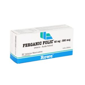 FERGANIC FOLIC 40MG X 20 TAB MAST (HIERRO/ACIDO FOLICO) (ROWE) (TABLETAS)