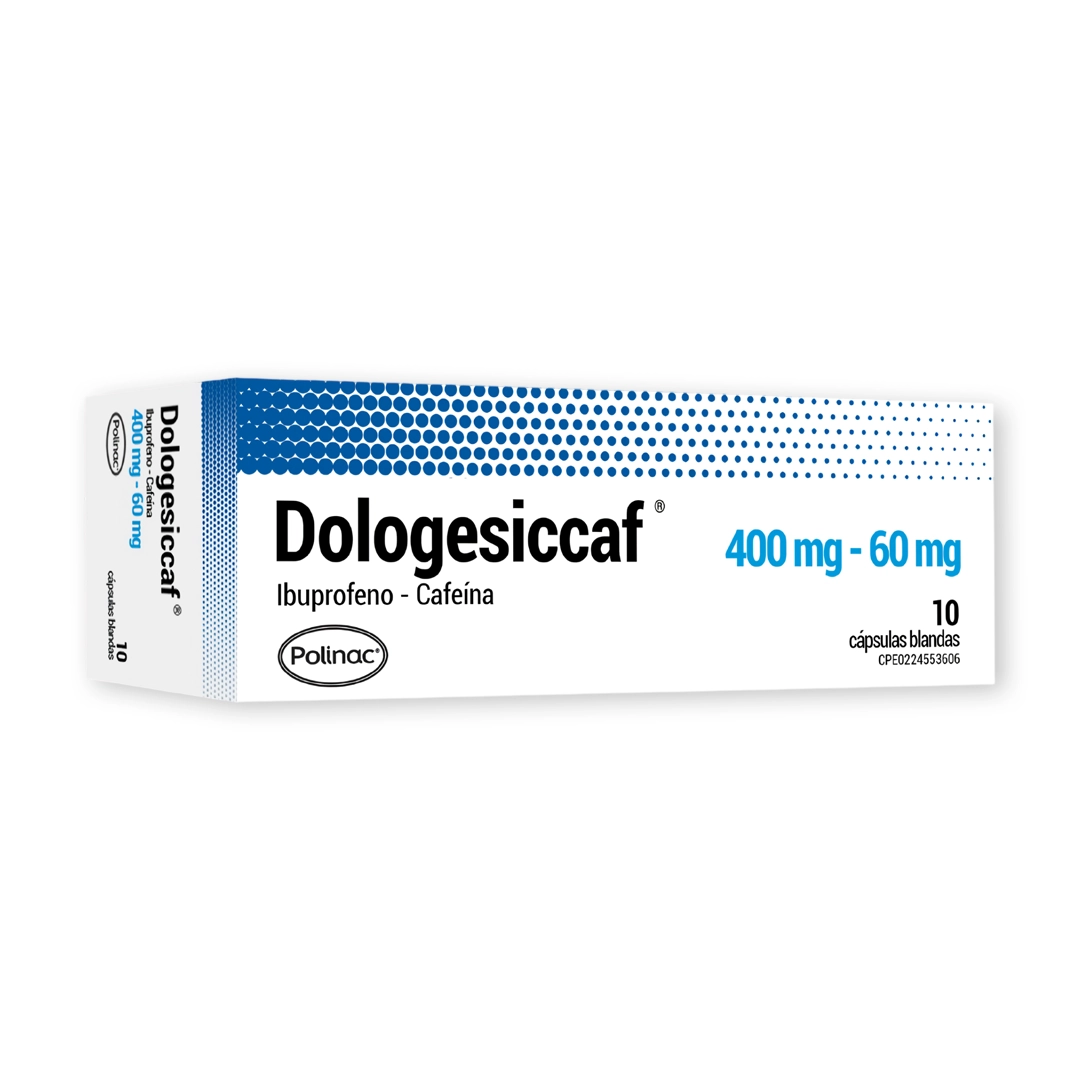 DOLOGESICCAF 400 MG – 60 MG X 10 CAPSULAS (IBUPROFENO CAFEINA) POLINAC