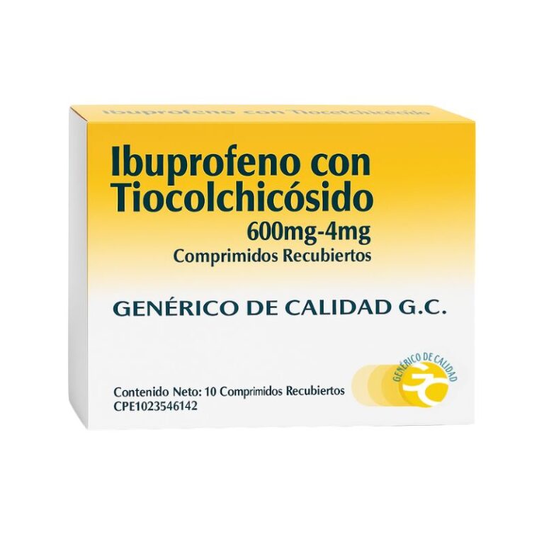 IBUPROFENO-TIOCOLCHICOSIDO 600MG-4MG X10TAB GENERICO DE CALIDAD